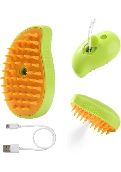 3-1 Arada Köpek Saçı Saç Fırçası Elektrikli Evcil Hayvan Temizleme Fırçası Buhar Sprey Fırçası Masaj Epilasyon Tarak Anti Uçuş Fırçası: Yeşil (Yurt Dışından)