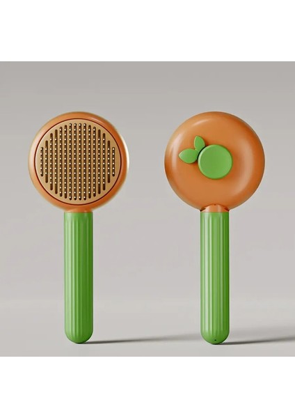 1 Adet Evcil Hayvan Tarayıcı, Tek Tıklamayla Bakım, Paslanmaz Çelik Kedi Tarayıcı, Köpek Temizleme ve Bakım, Düğüm Açıcı Tarak Renk:1 Adet Turuncu (Yurt Dışından)