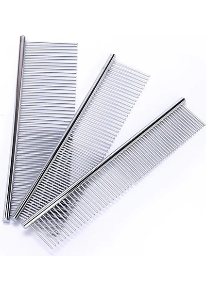 Pet Dematting Tombul Paslanmaz Çelik Evcil Hayvan Tımarlama Köpekler ve Kediler Için Gevşek Yuva Flea Comb Prettybetter Renk: Gümüş/boyut: L 19X4.3CM (Yurt Dışından)