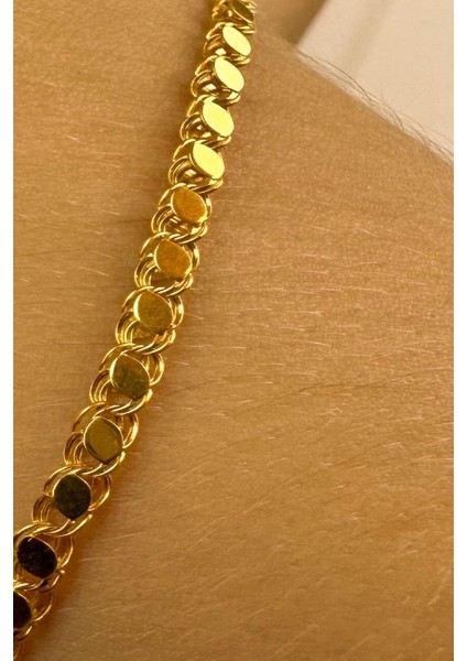 14 Ayar Altın Orta Kalın Pullu Halep Bileklik fiyatları
