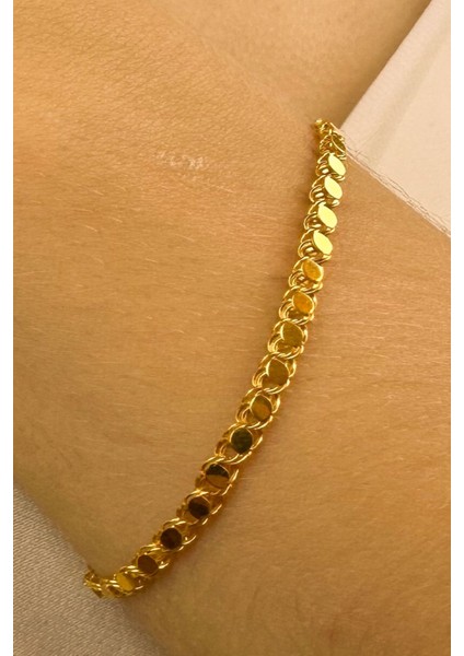 14 Ayar Altın Orta Kalın Pullu Halep Bileklik fırsatları