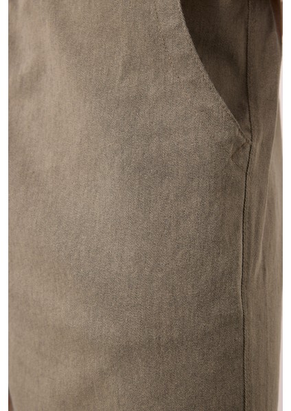 Camel Standart Fit Dokuma Hafif Esnek Chino Erkek Şort - 81293