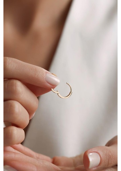 14 Ayar Altın Desenli Halka Küpe - Bahar Koleksiyonu modelleri