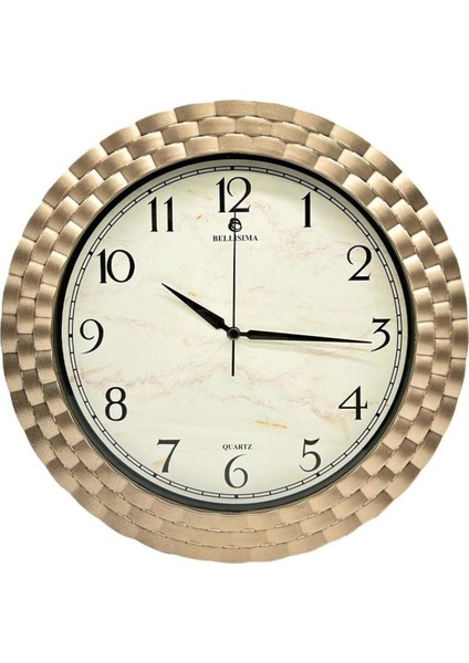 Sze BL-1037 Serisi Klasik Kadran Örme Desenli Sessiz Akar 30 cm Duvar Saati Gold New 1117038