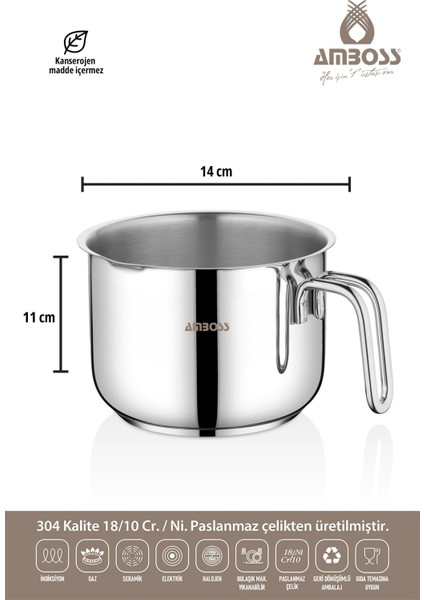 4 Parça Orta Boy Çaydanlık ve Sütlük Takımı, Paslanmaz Çelik, Gümüş, 14 cm, 2,9 L fiyatları