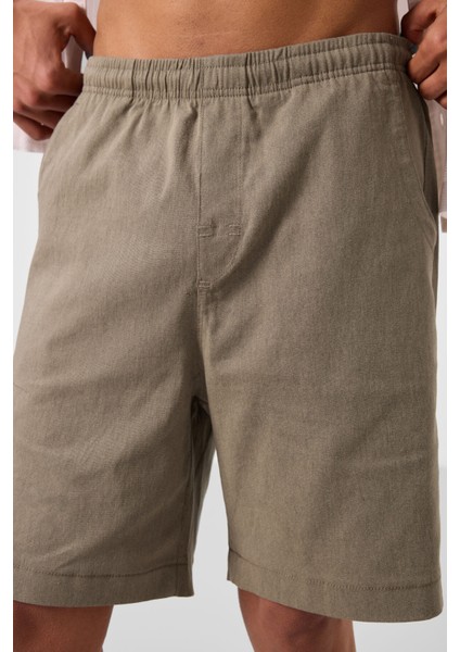 Camel Standart Fit Dokuma Hafif Esnek Chino Erkek Şort - 81293