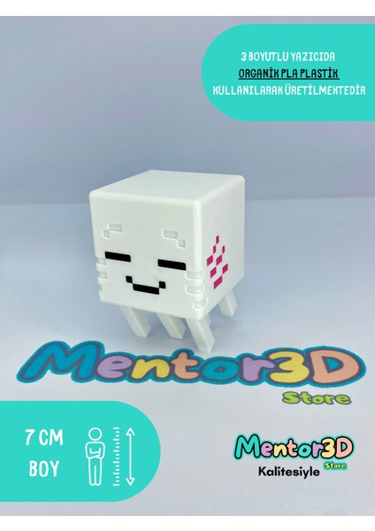 Minecraft Mutlu Ghast Oyuncak Figür - Minecraft Yeni Güncelleme + Derem Düdüğü Hediyeli