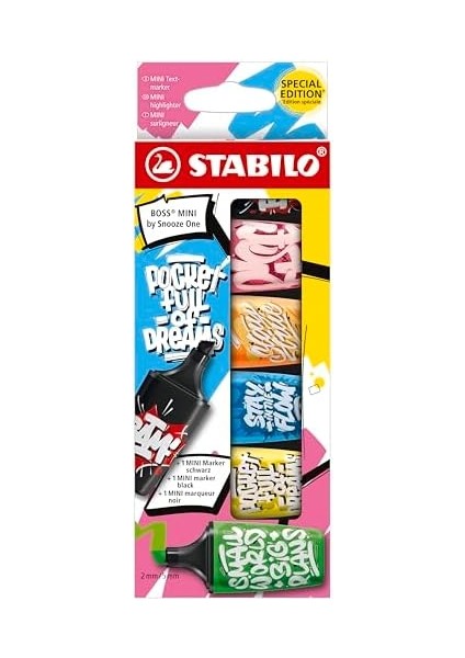 Boss Mini By Snooze One - Fosforlu Kalem - 6'lı Paket - Çeşitli Renkler