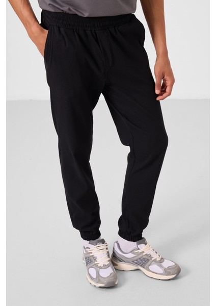 Siyah Standart Fit Dokuma Hafif Esnek Chino Erkek Pantolon - 82176