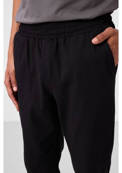 Siyah Standart Fit Dokuma Hafif Esnek Chino Erkek Pantolon - 82176 indirimleri