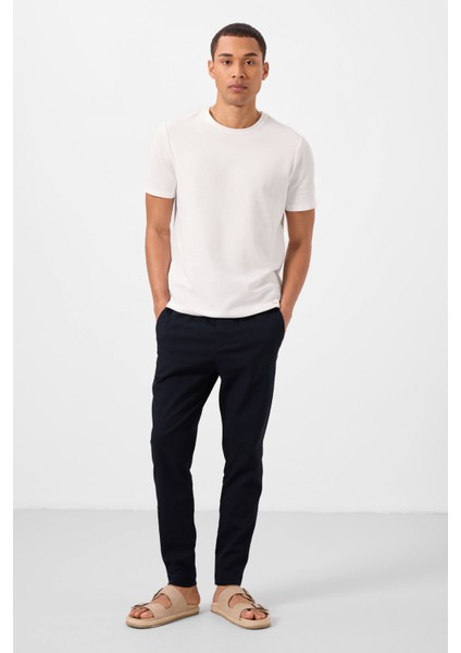 Lacivert Standart Fit Dokuma Hafif Esnek Chino Erkek Pantolon - 82180