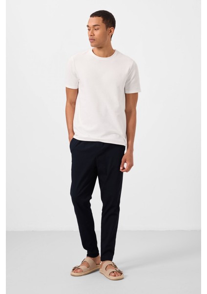 Lacivert Standart Fit Dokuma Hafif Esnek Chino Erkek Pantolon - 82180
