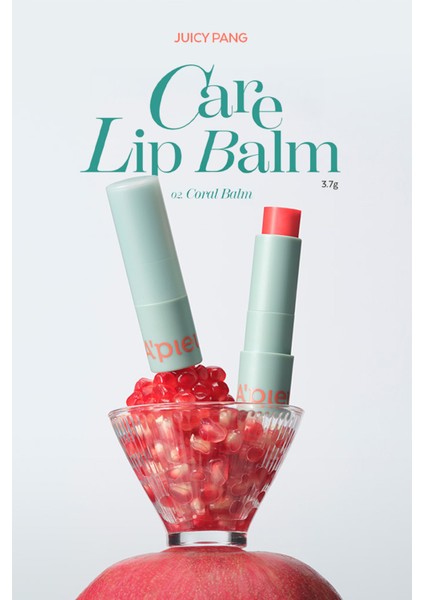 Yapışkanlık Hissi Bırakmayan Renkli Dudak Balmı A'pıeu Juicy Pang Care Lip Balm (02 Coral Balm)