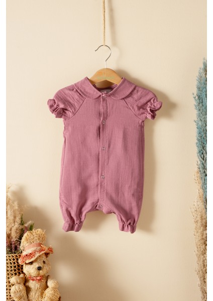 Bebek, Çocuk, Fırfırlı, Tulum, Müslin Kumaş, % 100 Pamuk, Organik Kumaş