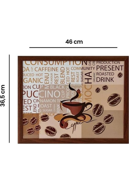 Coffee Desenli Keyif Tepsi Tepsili Diz Minder Mutfak Sunum 1 Adet