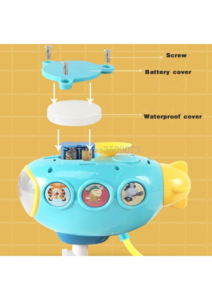 Köpekbalığı Stili Çocuklar ve Bebekler Için Elektrikli Denizaltı Su Spreyli Banyo Oyuncağı - Güçlü Emme Kupası ile Su Oyuncağı (Yurt Dışından)