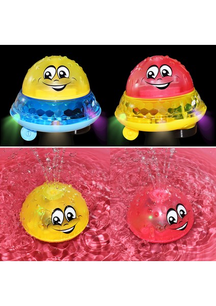 Kırmızı Su Topu Tarzı Bebek Sprey Su Banyo Oyuncakları Flaş LED Işık Döner Duş Bebek Müzikli Top Sıçratan Sulama Banyo Oyuncakları (Yurt Dışından) fırsatları