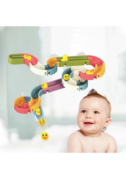 1 Adet Stil Bebek Banyo Banyo Oyuncak Ördek Dıy Raylı Küvet Çocuklar Oyun Su Oyunları Aracı Banyo Duş Duvar Emme Seti Banyo Oyuncakları Için (Yurt Dışından)