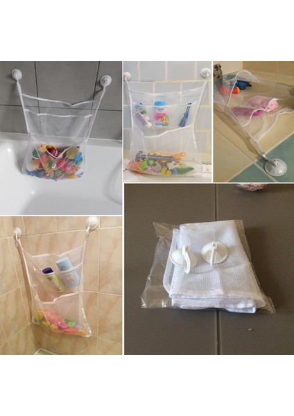 Sarı Stil Çok Fonksiyonlu Bebek Banyo File Çanta Çocuk Banyo Oyuncak Filesi Emme Kupası Sepetleri Çocuklar Küvet Bebek Organizatörü (Yurt Dışından)