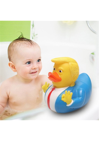 Yeşil Stil Kauçuk Ördek Bebek Banyo Oyuncakları Abd Başkanı Trump Komik Ördek Sesli Sıkıştırılabilir Banyo Duş Suya Yüzen Sarı Ördek Çocuk Oyuncağı - Turuncu (Yurt Dışından) modelleri