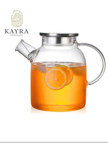 Çelik Kapaklı Borosilikat Cam Demlik 1500ML ROYALEKS - CM - 2003