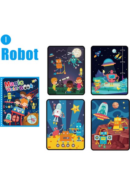 Ben Robot Tarzı 8 Tür Sihirli Su Çizim Kitabı Montessori Oyuncaklar Yeniden Kullanılabilir Boyama Kitabı Çizim Tahtası Duyusal Erken Eğitici Oyuncaklar Çocuklar Için (Yurt Dışından)