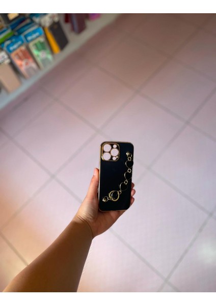 Apple Iphone 12 Pro Uyumlu Kalp Zincir Tasarımlı Telefon Kılıfı