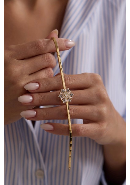 14 Ayar Taşlı Şövalye Altın Bileklik modelleri