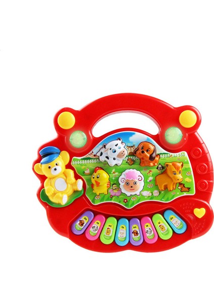 Kırmızı Stil Çiftlik Hayvan Sesli Çocuk Piyano Müzik Oyuncak Müzikal Hayvanlar Sesi Yapan Klavye Piyano Bebek Çalma Tipi Müzik Aletleri Eğitici (Yurt Dışından)