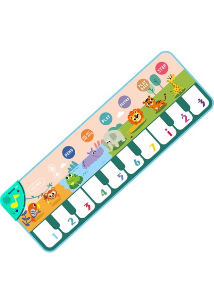 G 110X36CM Stili Çocuklar Için Müzikal Piyano Matı 8 Enstrüman Sesli Bebek Matı 14 Flaş Kart Eğitici Oyuncaklar (Yurt Dışından)