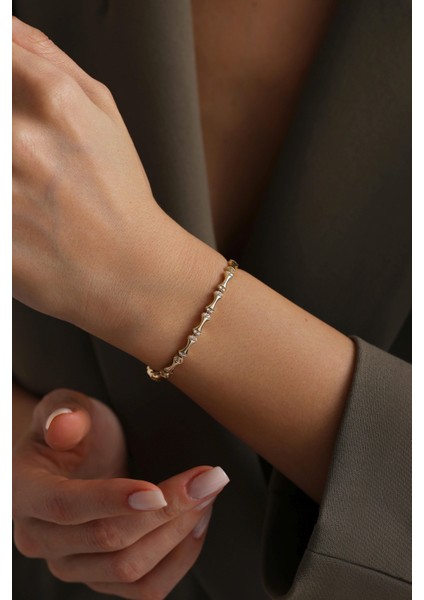 14 Ayar Kemik Taşlı Altın Bileklik modelleri