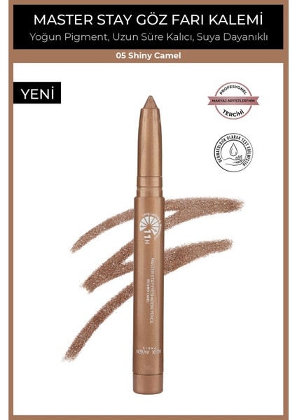 Suya Dayanıklı 11 Saat Kalıcı Yoğun Pigmentli Kremsi Göz Kalem Farı - Master Stay 05 Shiny Camel