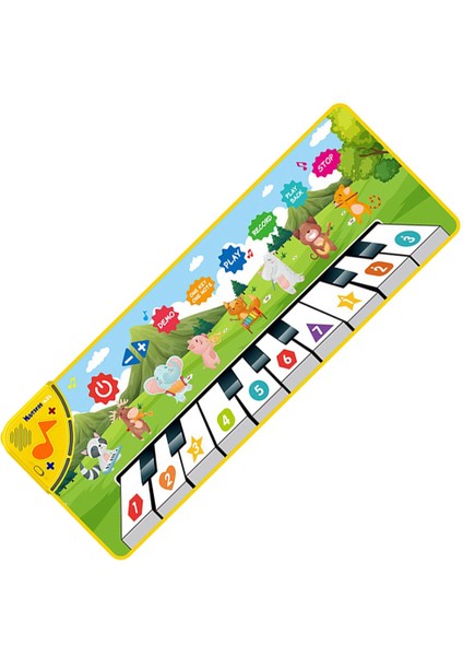 C 100X36CM Stili Çocuklar Için Müzikal Piyano Matı 8 Enstrüman Sesli Bebek Matı 14 Flaş Kart Eğitici Oyuncaklar (Yurt Dışından)