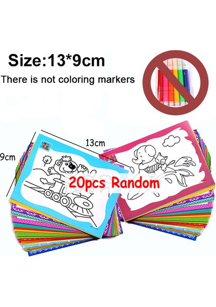 20 Kart Işaretçi Stili Değil Çocuklar Için Dıy Çift Taraflı Boyama Kartları Boyama Oyuncakları Eğitici Oyuncaklar - 9*13CM Gyh (Yurt Dışından)