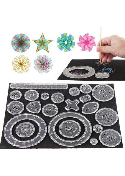 22 Adet Tarzı Çocuklar Için Eğlenceli Dişli Tekerlekler Spirograph Çizim Oyuncak Seti Yaratıcı Eğitici Oyuncak (Yurt Dışından)