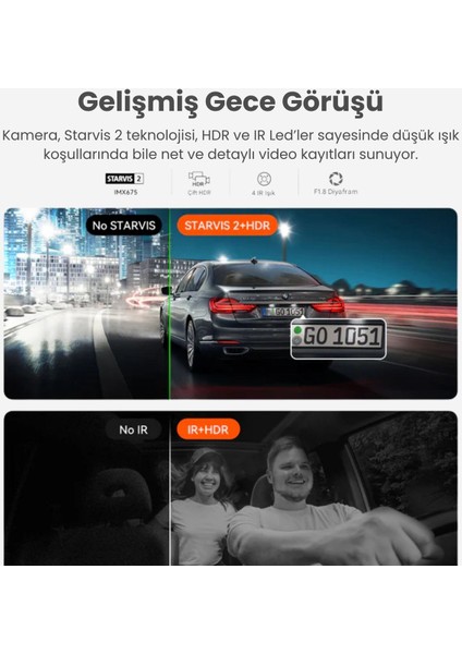 2x Çift Yönlü Araç Içi Kamera fiyatları