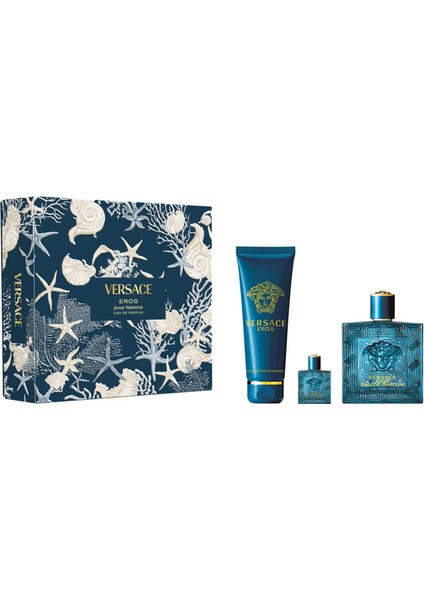 Eros Edp 100 ml + Shower Gel 150 ml + Edp 5 ml