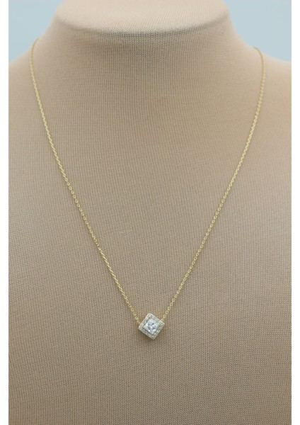 Stil Incisi/xupıng Jewelry Baget Kare Zirkon Taşlı Kolye