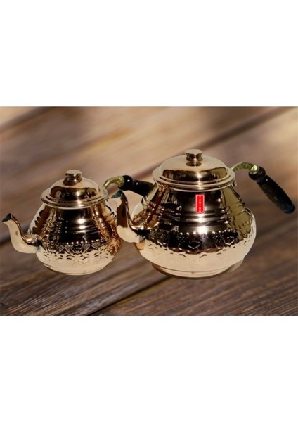 Bakır Çaydanlık Takımı 4,5L, 15-20 kişilik, şık ve dayanıklı set