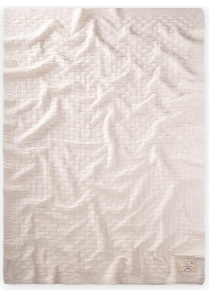 Roma Desen Triko Battaniye 80X100CM Ekru