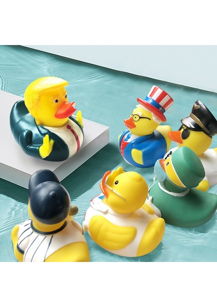 2 Adet Rastgele Stil Kauçuk Ördek Bebek Banyo Oyuncakları Abd Başkanı Trump Komik Ördek Sesli Sıkıştırılabilir Banyo Duş Suya Yüzen Sarı Ördek Çocuk Oyuncağı - Turuncu (Yurt Dışından) fiyatları