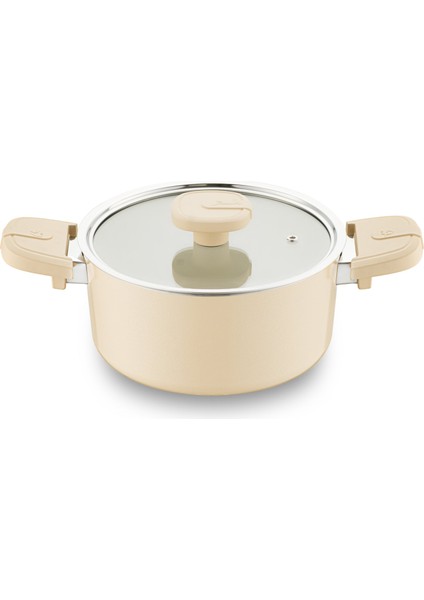 Swiss Crystal Dark Cream 7 Parça Tencere Seti