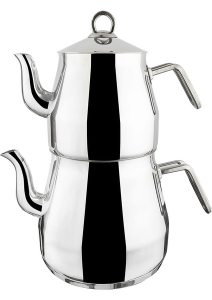 Bordo Paslanmaz Çelik Mega Jumbo Çaydanlık, Şık ve Dayıklı Tasarım