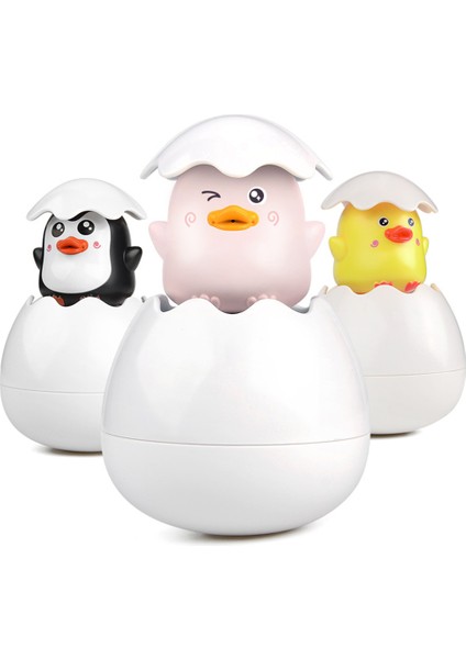 Sarı Ördek Stili Bebek Banyo Oyuncakları Sevimli Ördek Penguen Yumurta Su Püskürtme Duş Havuzu Yüzme Oyuncakları Çocuk Hediye (Yurt Dışından)