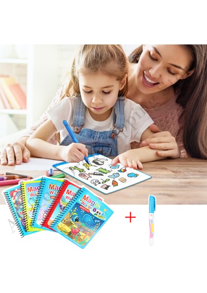 Parti Tarzı Sihirli Su Çizim Kitabı Montessori Oyuncakları Büyülü Boyama Kitabı Doodle Sihirli Kalem Resim Çizim Tahtası Çocuk Oyuncakları Çocuklar Hediyeler (Yurt Dışından)