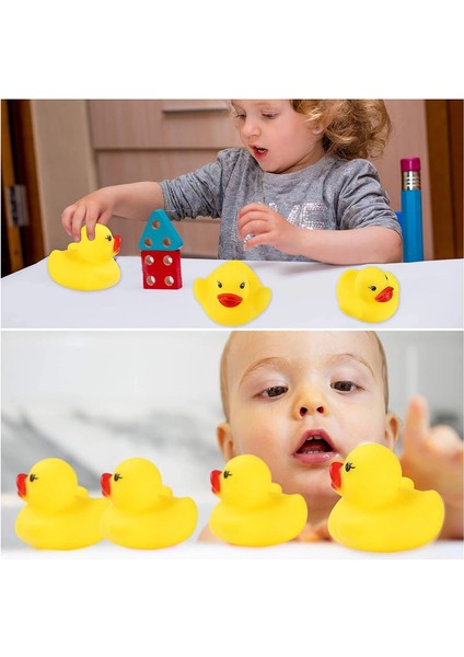 100 Adet Tarzı Yüzme Havuzu Parti Oyuncakları Hediye Erkek Kızlar Için Bebek Duşu Su Oyuncakları Yüzen Ördek Yüzmek Çıngıraklı Kauçuk Ördek Ördekçik Float Banyo Oyuncakları (Yurt Dışından)