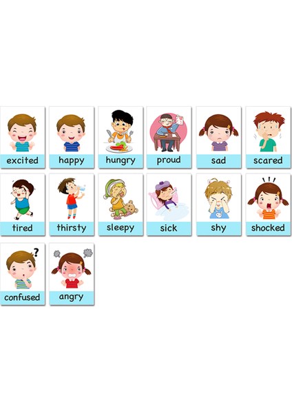 0-3 Ay Tarzı Montessori Bebek Duygu Öğrenme Kartları Karikatür Ingilizce Duygu Flaş Kartları Çocuk Eğlenceli Hafıza Egzersiz Oyunu (Yurt Dışından)