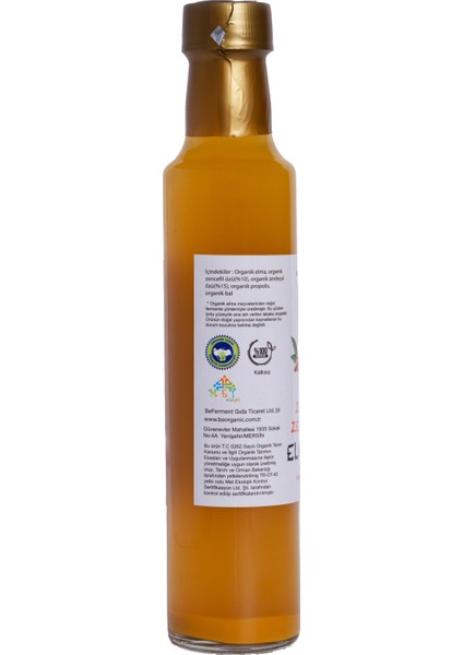Zerdeçal ve Zencefil Özlü Elma Sirkesi (250 ml )