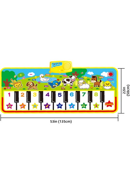 C 135X58CM Stili 7 Tarz Büyük Boy Bebek Müzik Mat Oyuncak Piyano Oyuncak Infantil Müzik Çalma Matı Çocuklar Erken Eğitim Öğrenme Çocuklar Hediye (Yurt Dışından)
