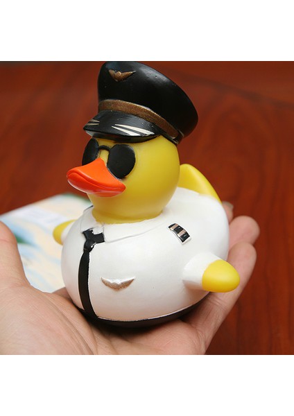 1 Adet Yaratıcı Karikatür Duş Yüzen Oyuncak Bebek Yüzme Sevimli Oyuncak Bebek Duş Lastik Ördek Şirin Pilot Ördek Su Banyo Oyuncak (Yurt Dışından)